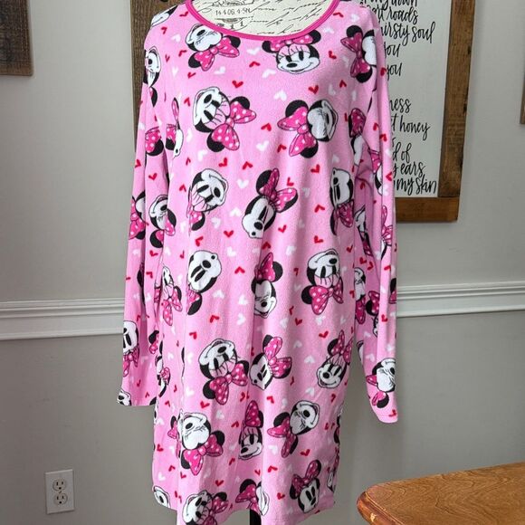 Disney Pink Minnie Mouse Pajama Dress - Picture 1 of 7